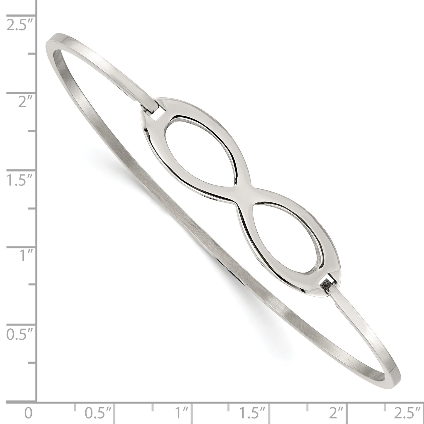 Chisel Brand Jewelry, Stainless Steel Polished Infinity Symbol Bangle
