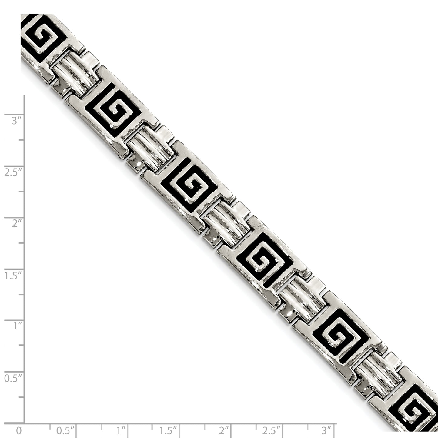 Chisel Brand Jewelry, Stainless Steel Black Enamel 9in Men's Bracelet