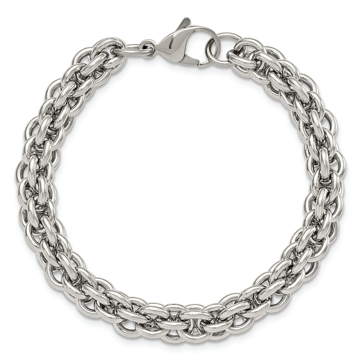 Chisel Brand Jewelry, Stainless Steel Polished Fancy Link Men's Bracelet