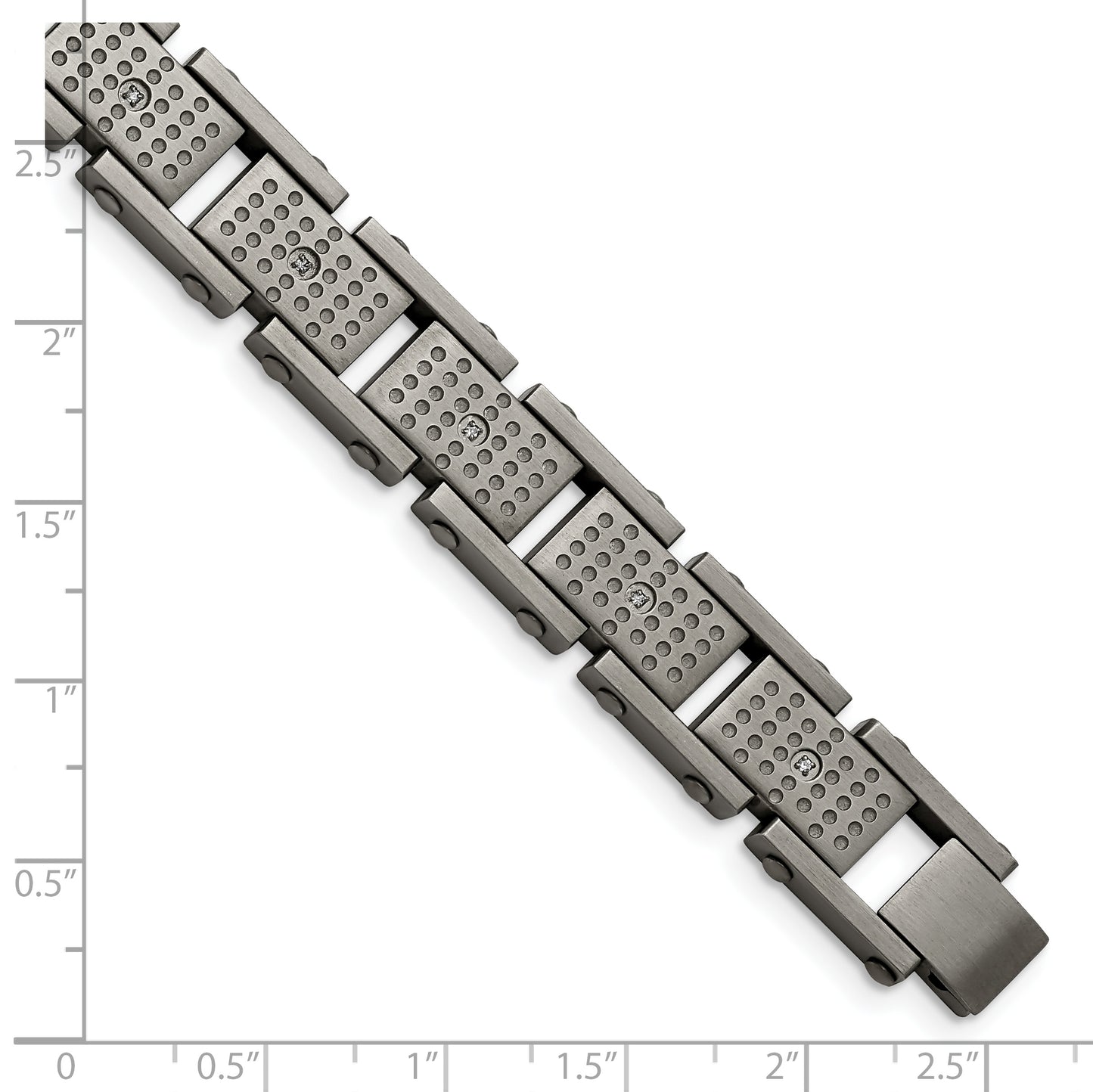 Chisel Brand Jewelry, Stainless Steel Brushed with CZ Men's Bracelet