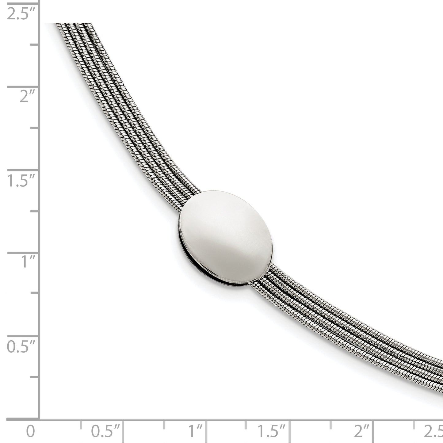 Chisel Brand Jewelry, Stainless Steel Polished Oval with 1.25in extension Bracelet