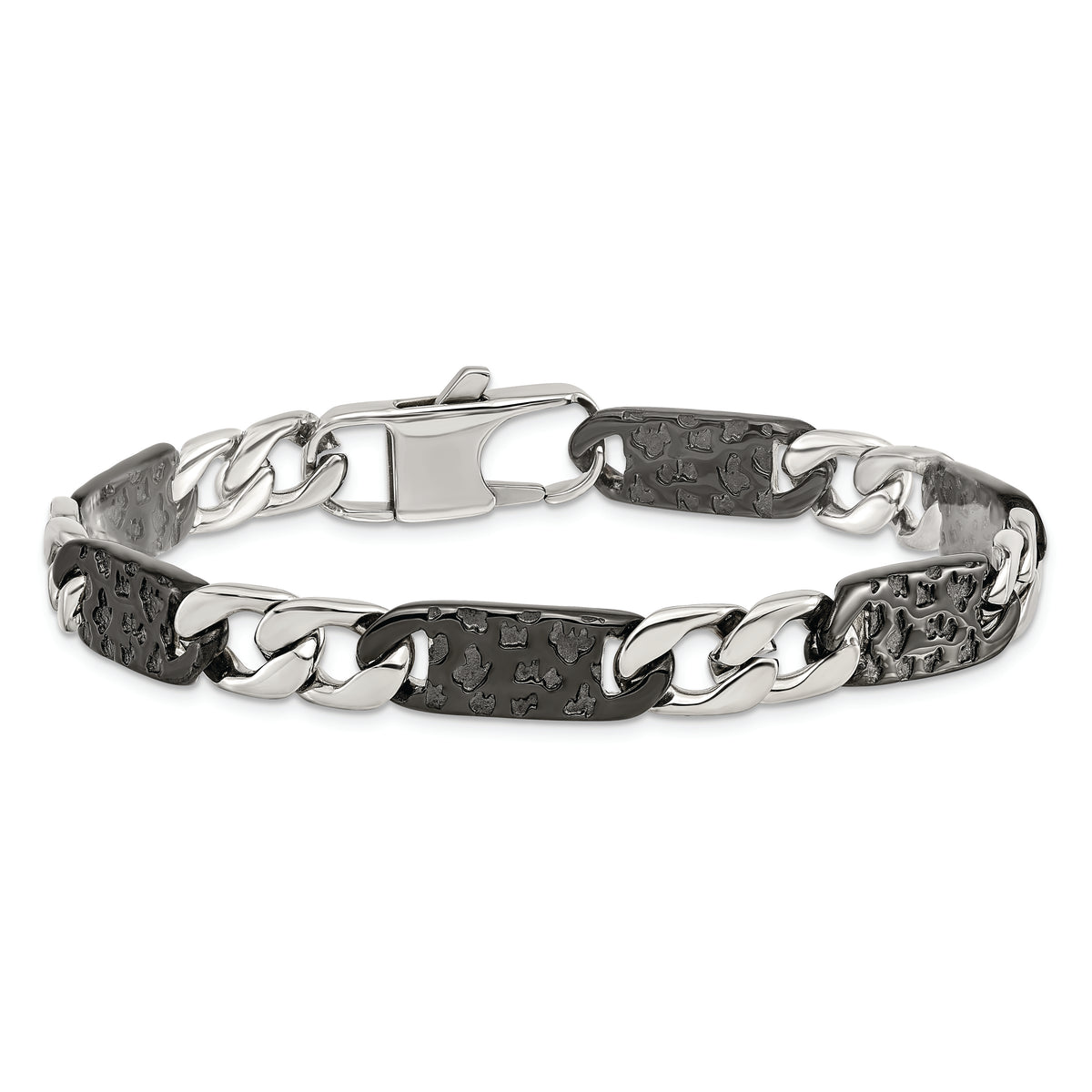 Chisel Brand Jewelry, Stainless Steel Polished Black IP-plated Link Men's Bracelet