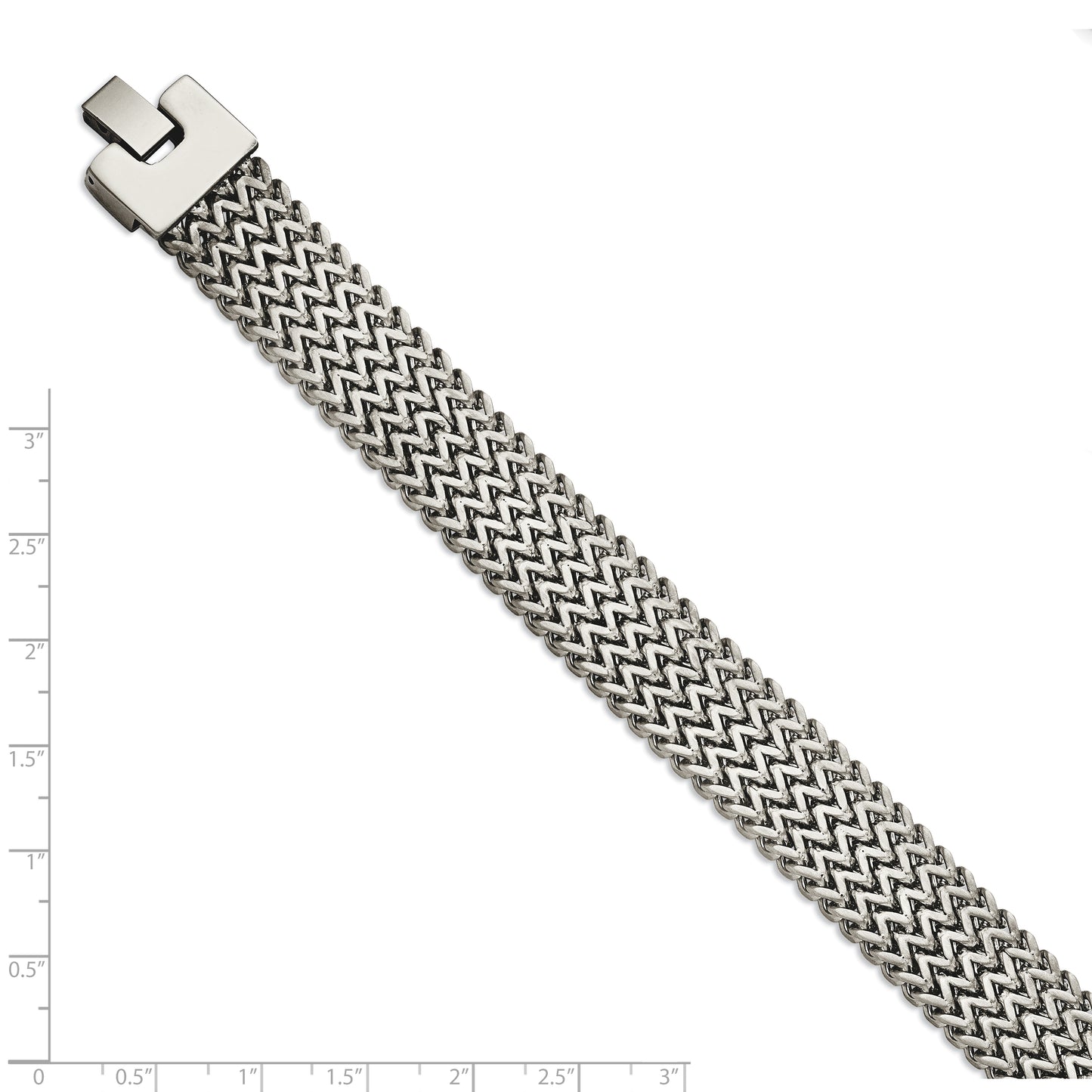 Chisel Brand Jewelry, Stainless Steel Polished Woven Men's Bracelet