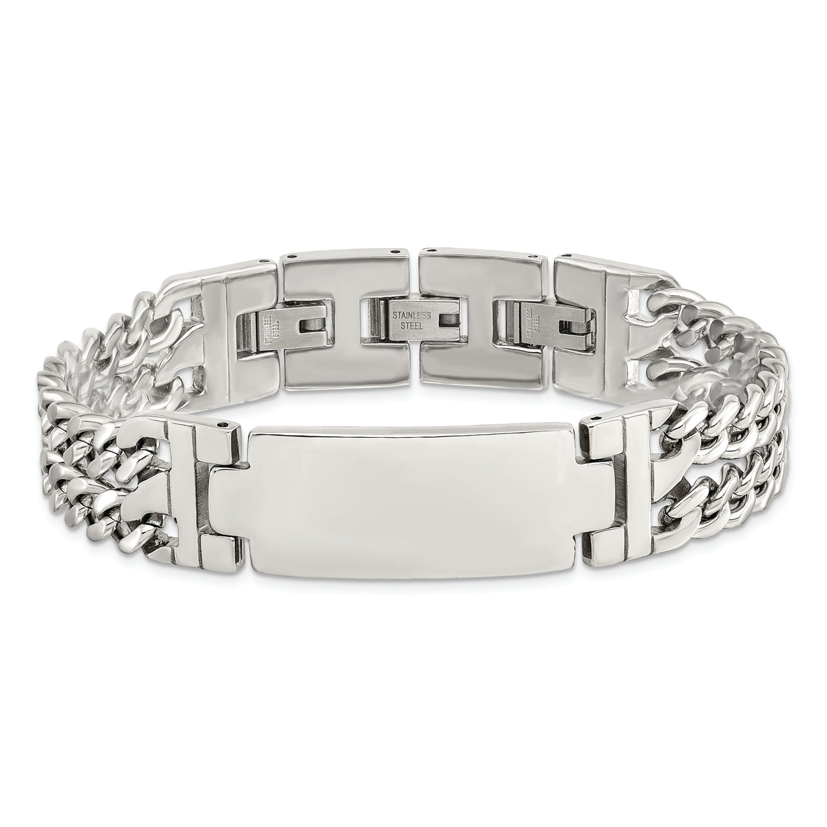 Chisel Brand Jewelry, Stainless Steel Polished Adjustable 7.75 with 1/2 inch ext. ID Men's Bracelet