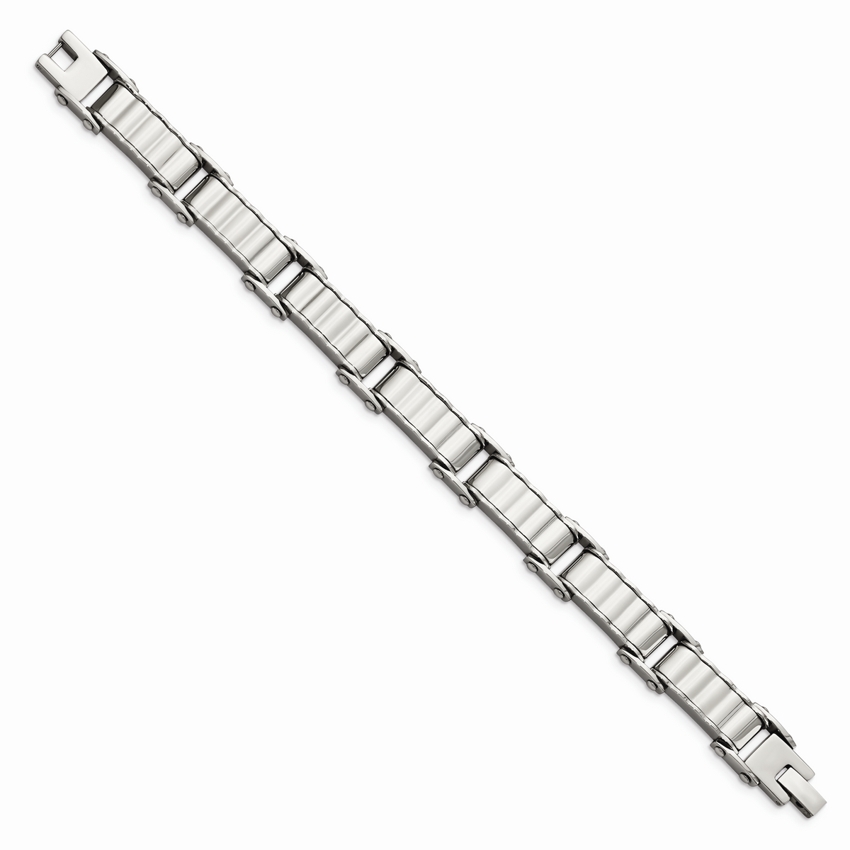 Chisel Brand Jewelry, Stainless Steel Polished and Brushed Back Men's Bracelet