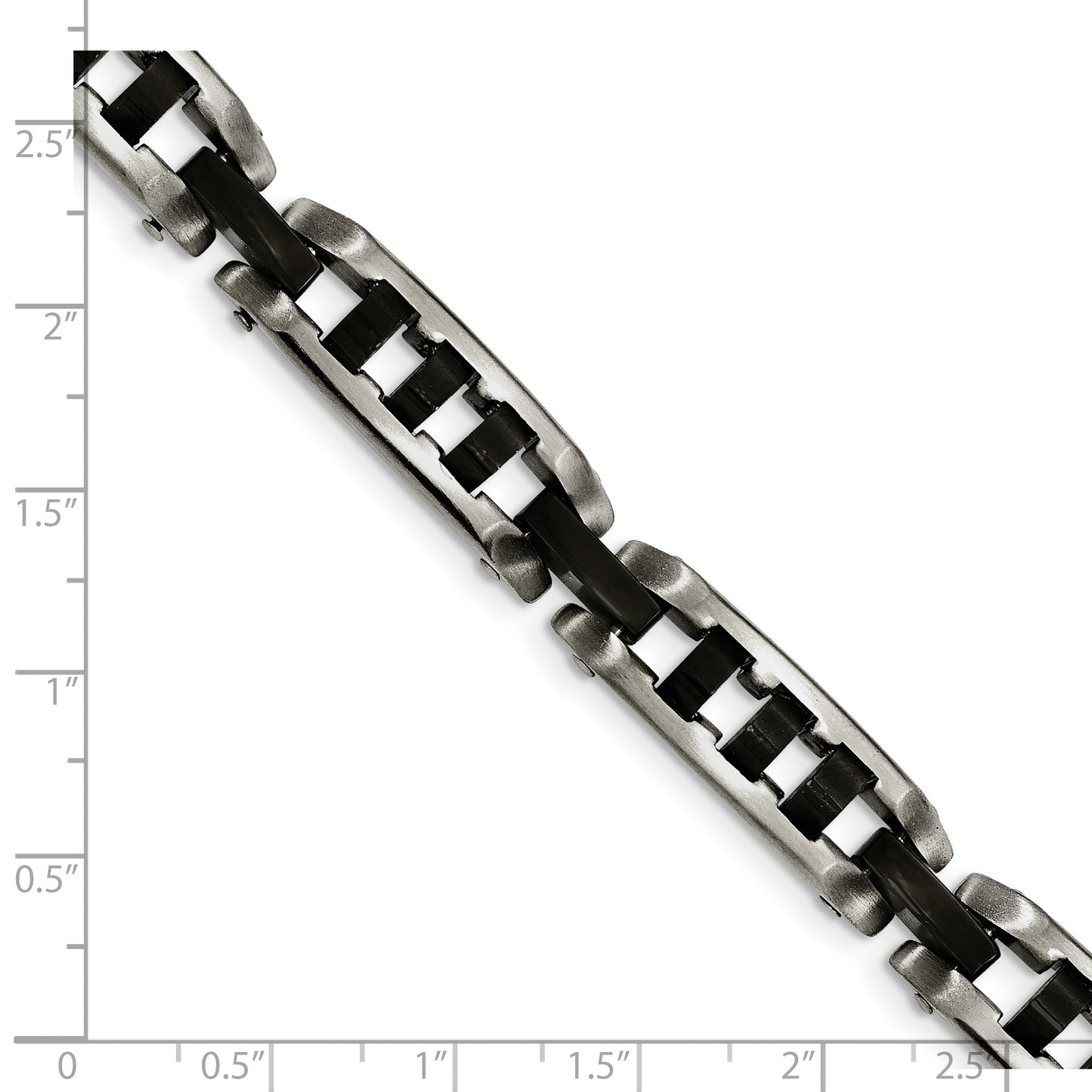 Chisel Brand Jewelry, Stainless Steel Brushed and Polished Black IP-plated Men's Bracelet