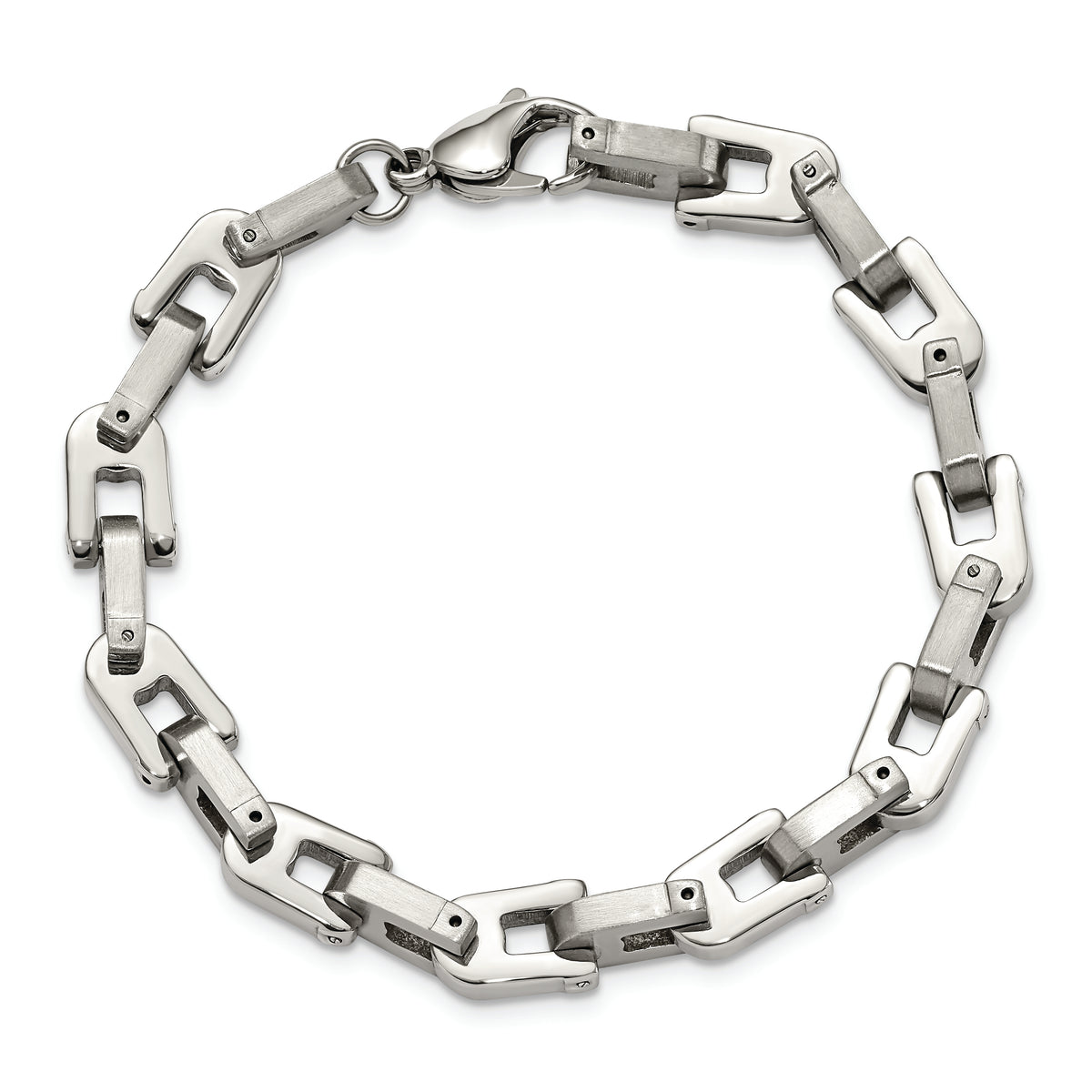 Chisel Brand Jewelry, Stainless Steel Brushed and Polished 8.5in Men's Bracelet