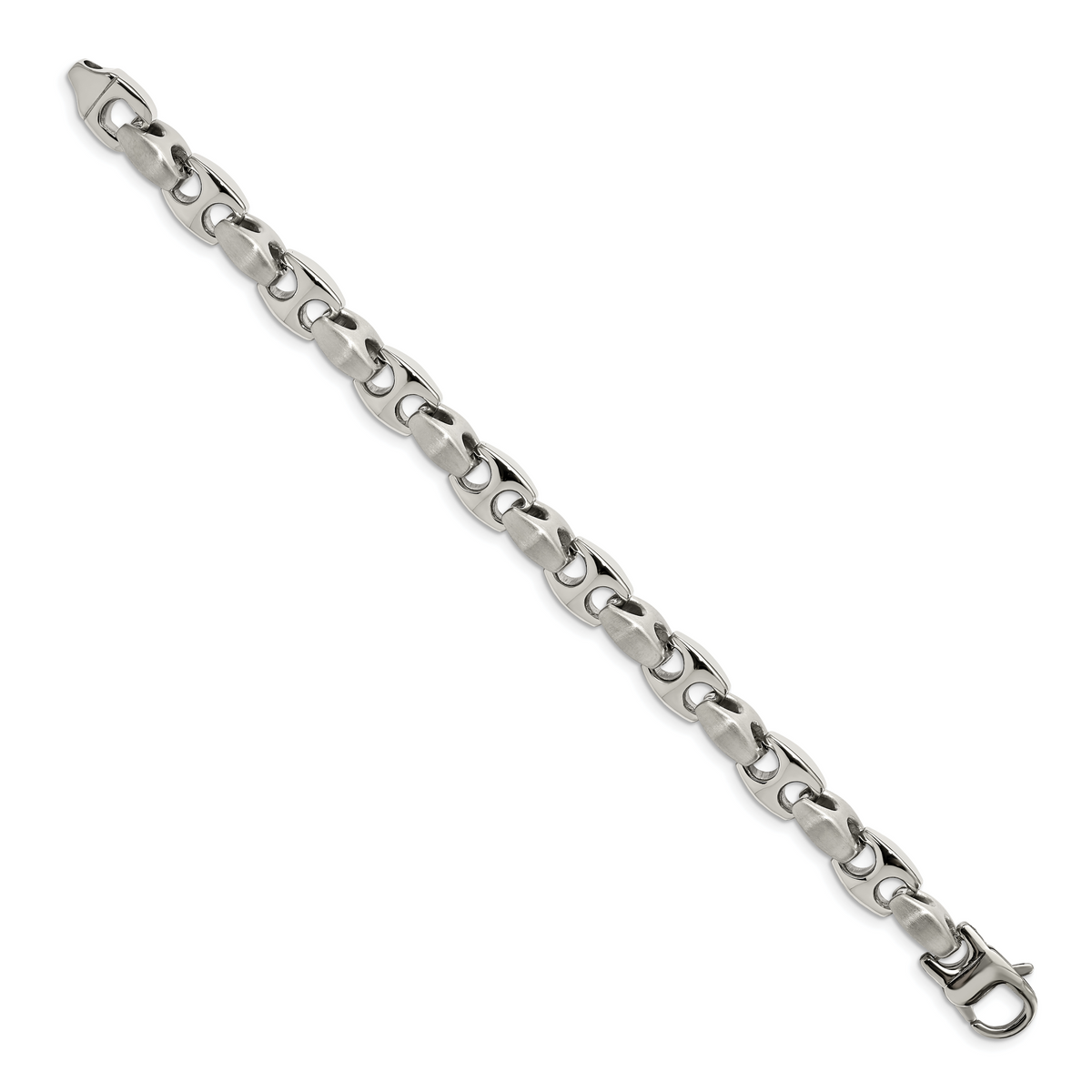 Chisel Brand Jewelry, Stainless Steel Brushed and Polished 8.25in Men's Bracelet