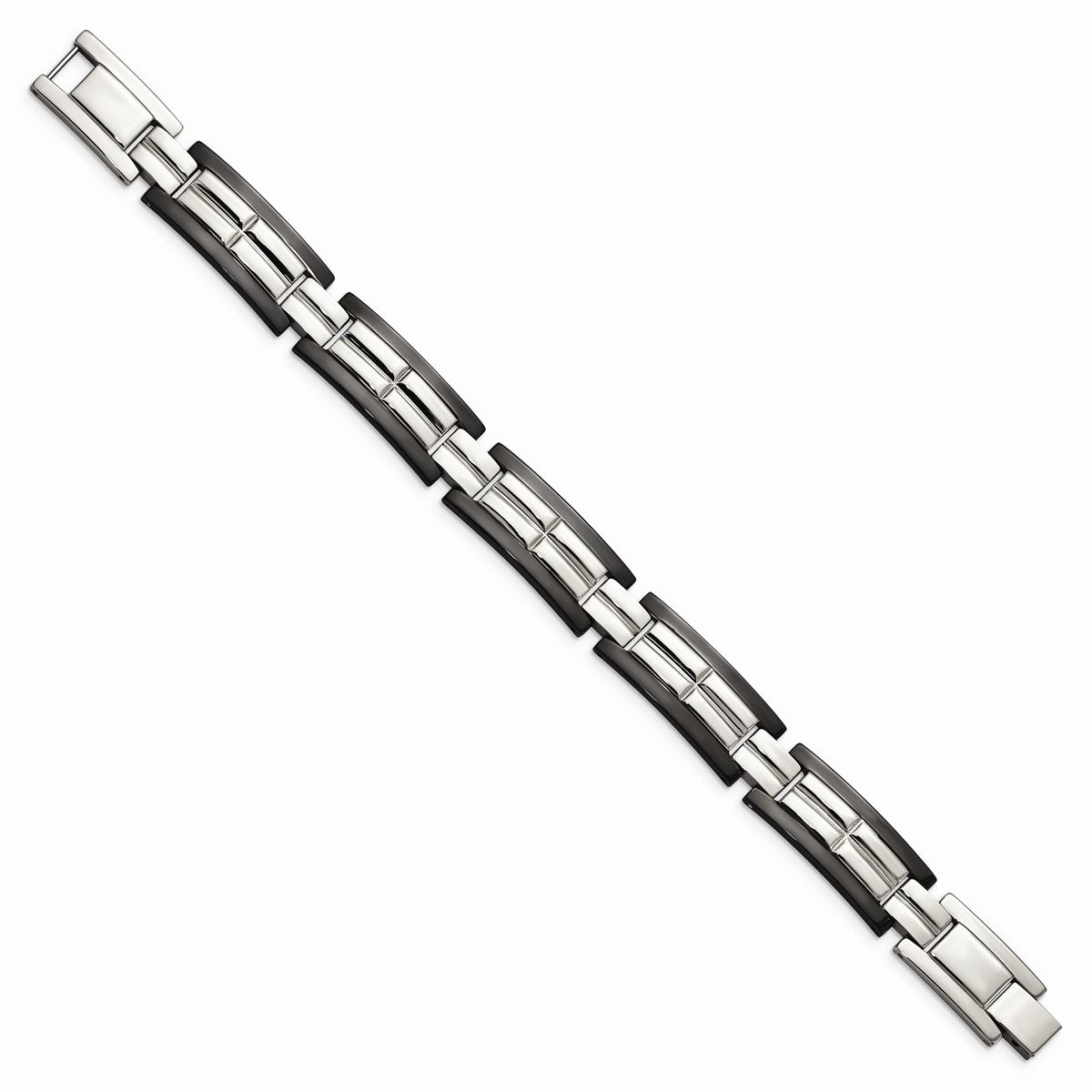 Chisel Brand Jewelry, Stainless Steel Polished Black IP-plated 8.5 in. Men's Bracelet