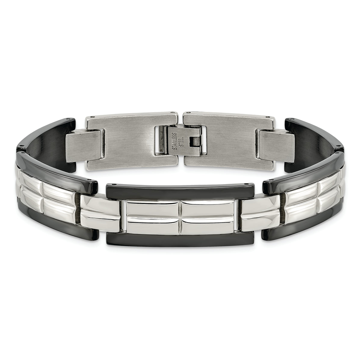 Chisel Brand Jewelry, Stainless Steel Polished Black IP-plated 8.5 in. Men's Bracelet