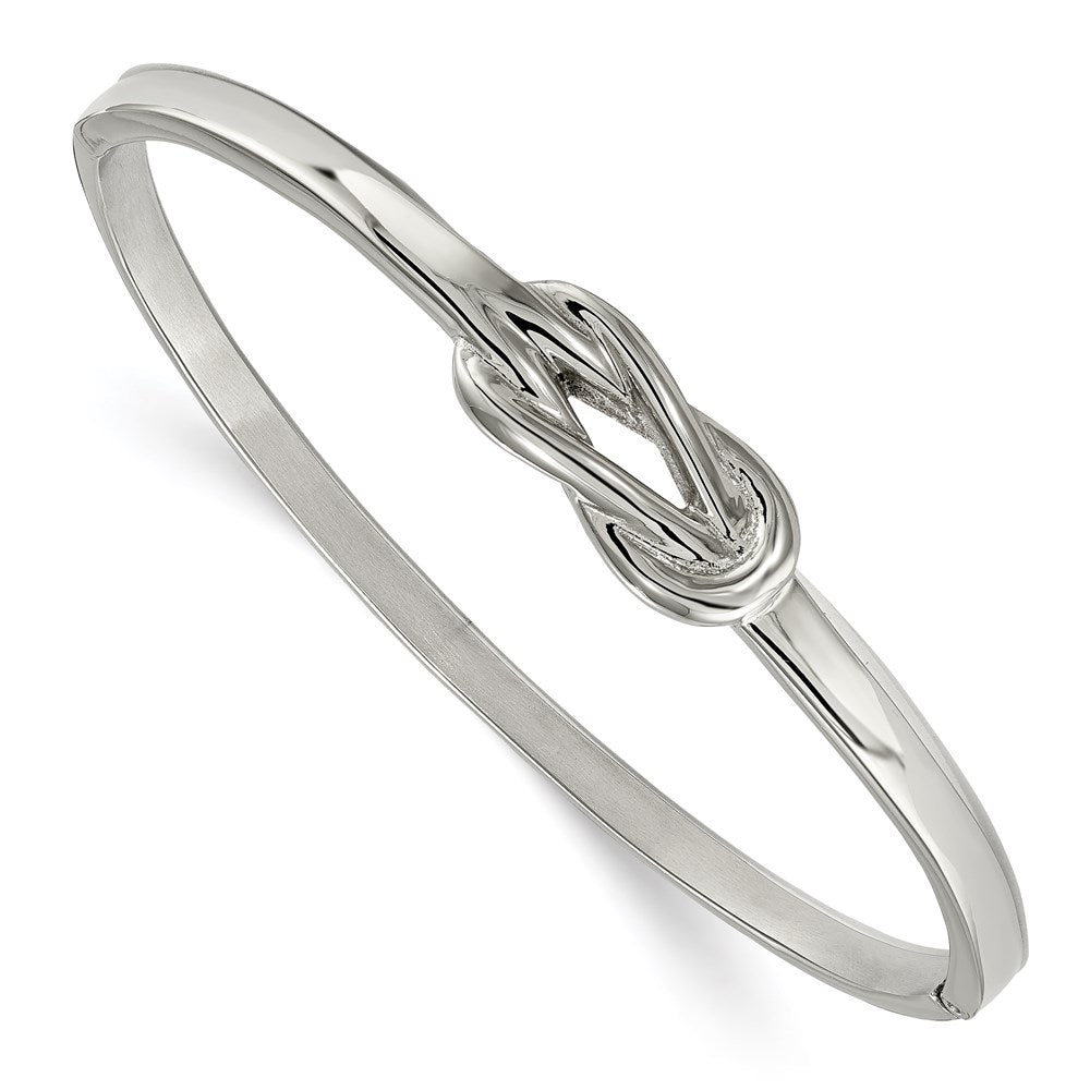 Chisel Brand Jewelry, Stainless Steel Polished Knot Hinged Bangle