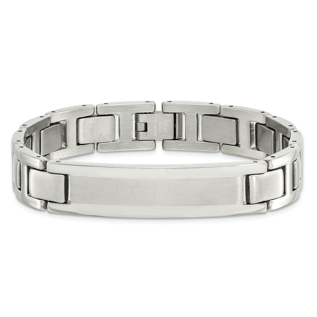 Chisel Brand Jewelry, Stainless Steel Brushed and Polished 8.25" ID Link Men's Bracelet