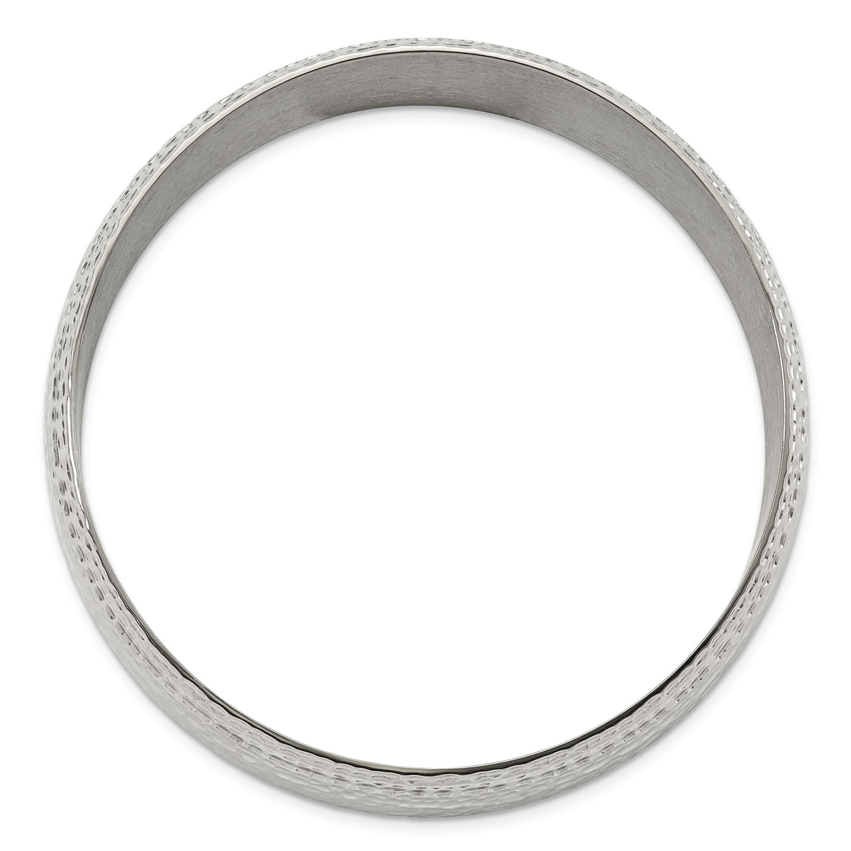 Chisel Brand Jewelry, Stainless Steel Polished and Brushed Hammered Bangle