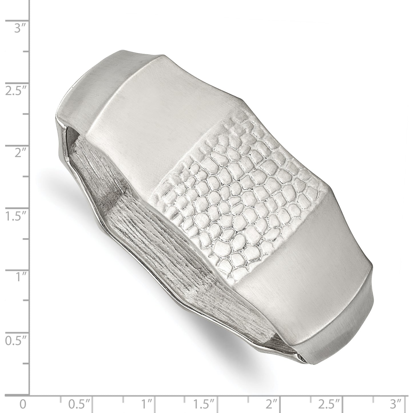 Chisel Brand Jewelry, Stainless Steel Brushed and Textured Hinged Bangle