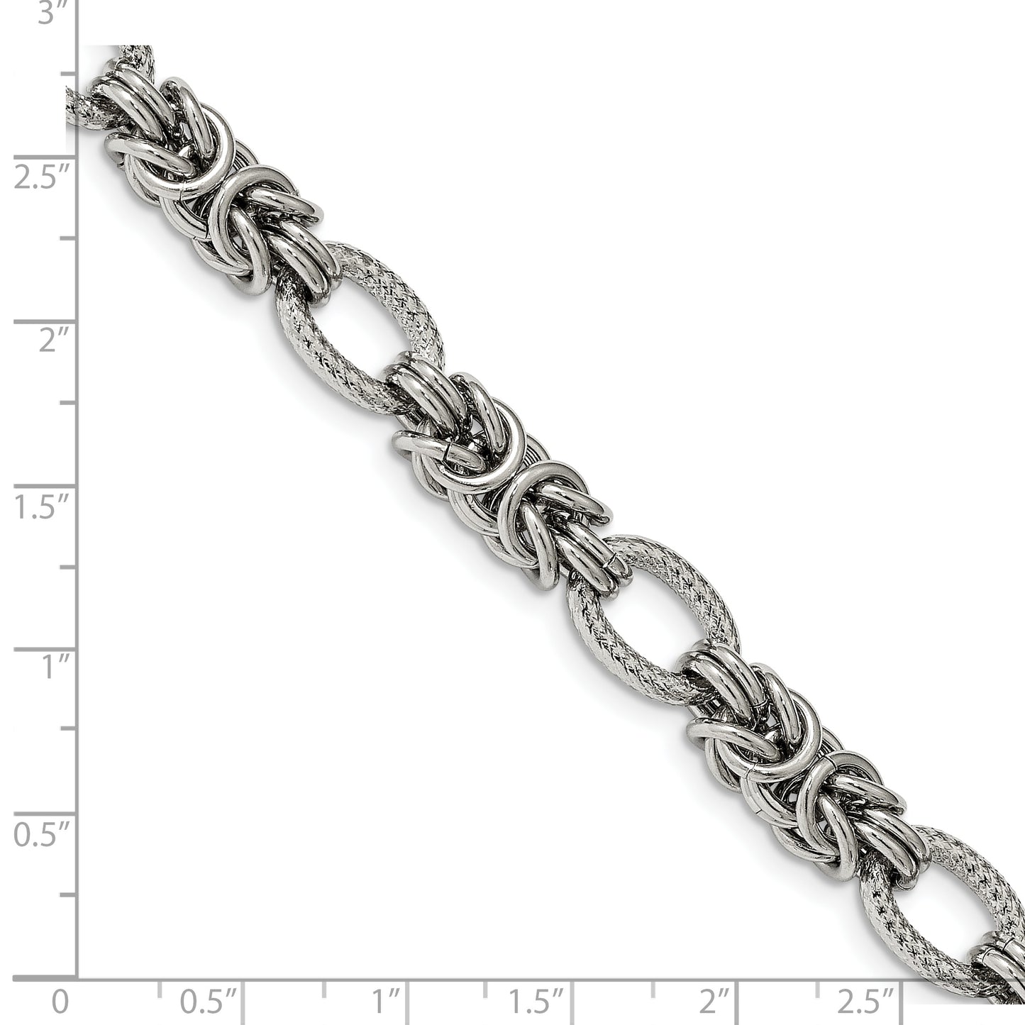 Chisel Brand Jewelry, Stainless Steel Polished 8in with 1in ext. Bracelet