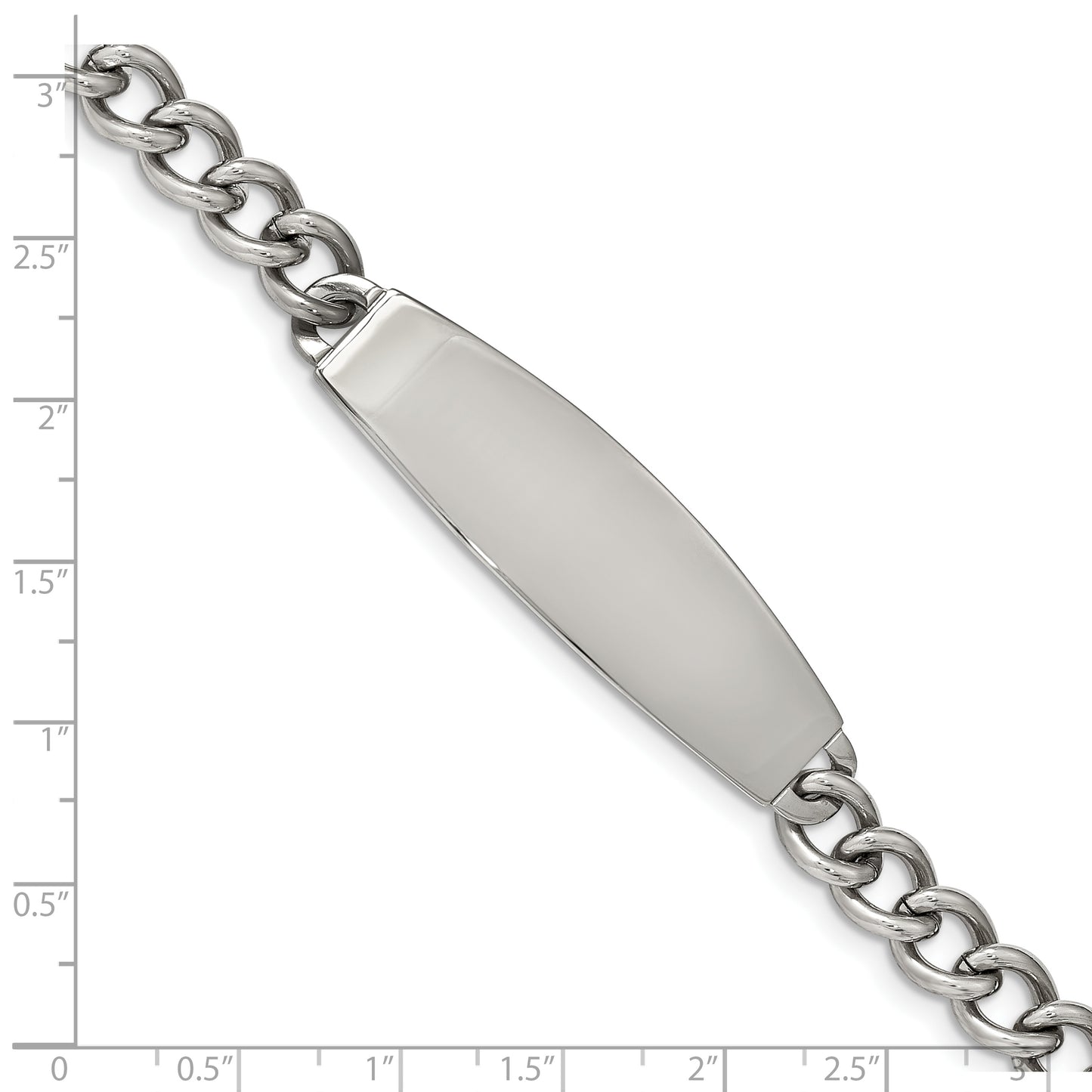 Chisel Brand Jewelry, Stainless Steel Polished ID 8.5in Bracelet