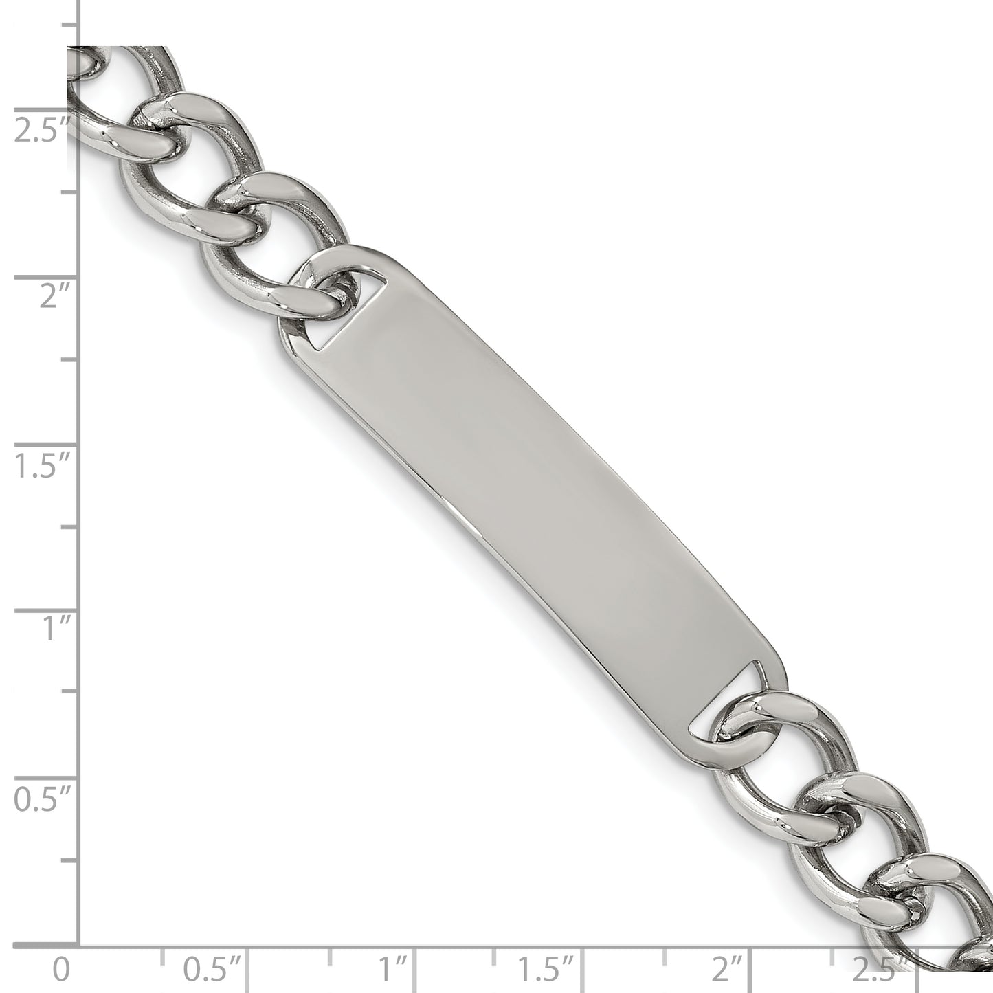 Chisel Brand Jewelry, Stainless Steel Polished ID 8.50in Bracelet