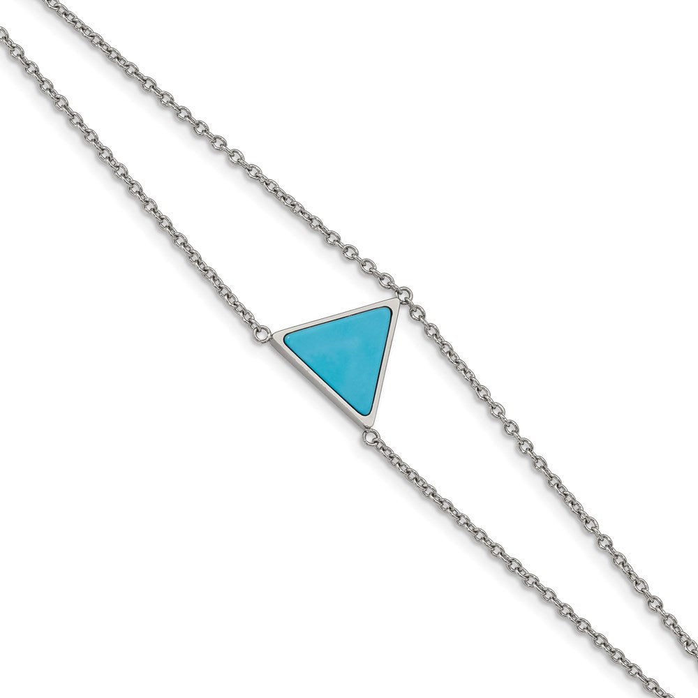 Chisel Brand Jewelry, Stainless Steel Polished with Reconstructed Howlite with 1.25in ext. Bracelet