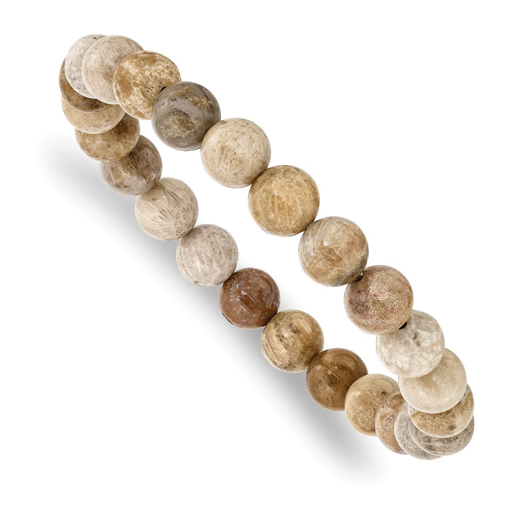 Chisel Brand Jewelry, Chrysanthemum Agate Beaded Stretch Bracelet