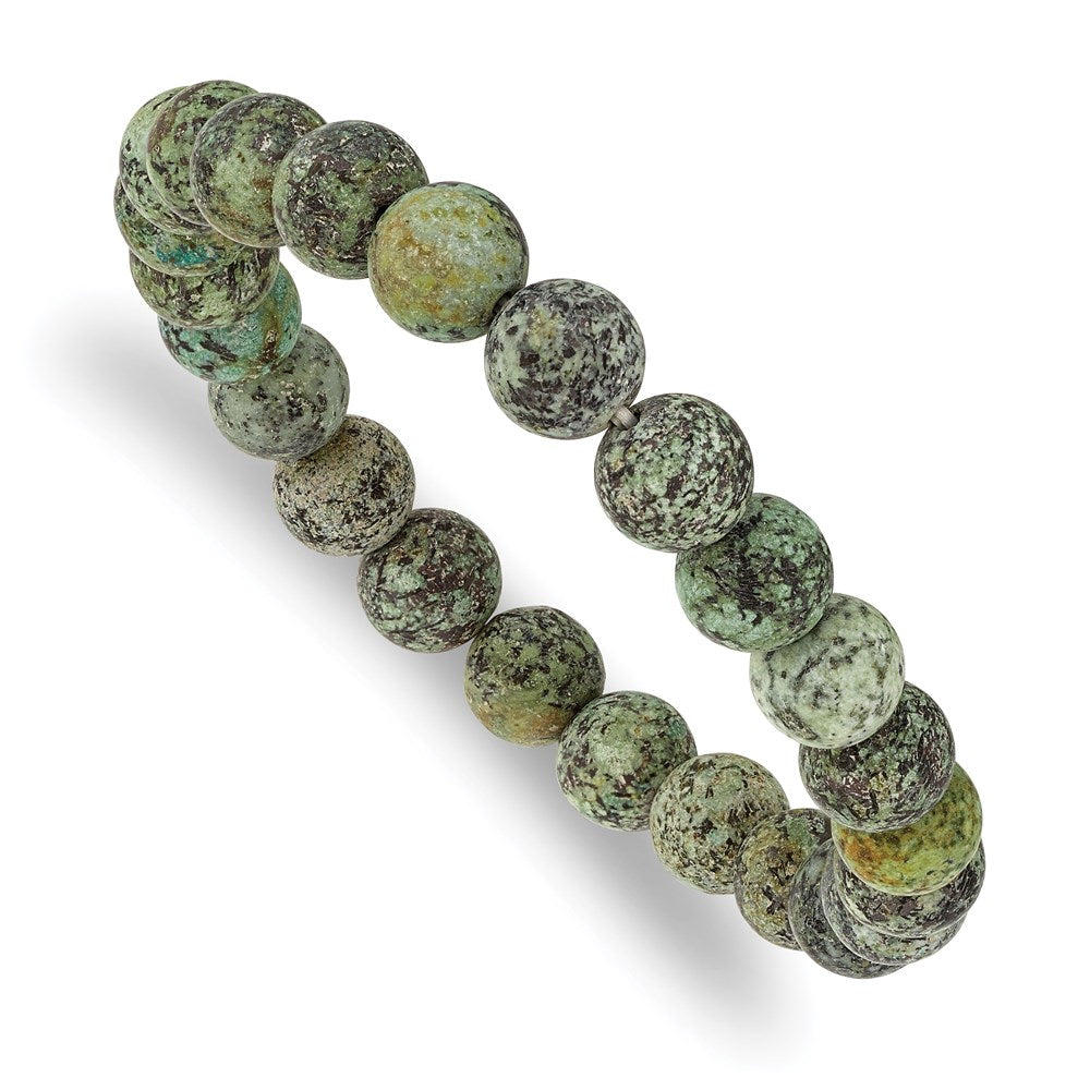 Chisel Brand Jewelry, African Pine Agate Beaded Stretch Bracelet