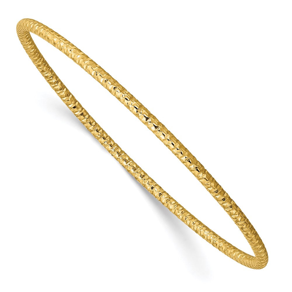 Chisel Brand Jewelry, Stainless Steel Polished Textured Yellow IP-plated 2mm Slip on Bangle