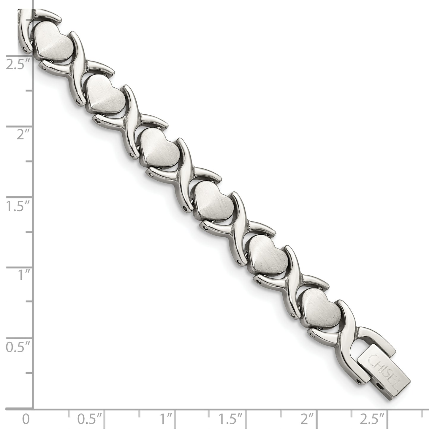 Chisel Brand Jewelry, Stainless Steel Stampato 7.5in Bracelet