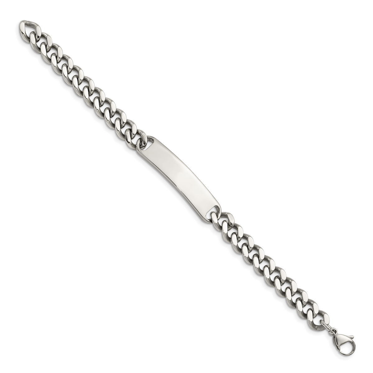 Chisel Brand Jewelry, Stainless Steel ID Plate 8.5in Polished Bracelet