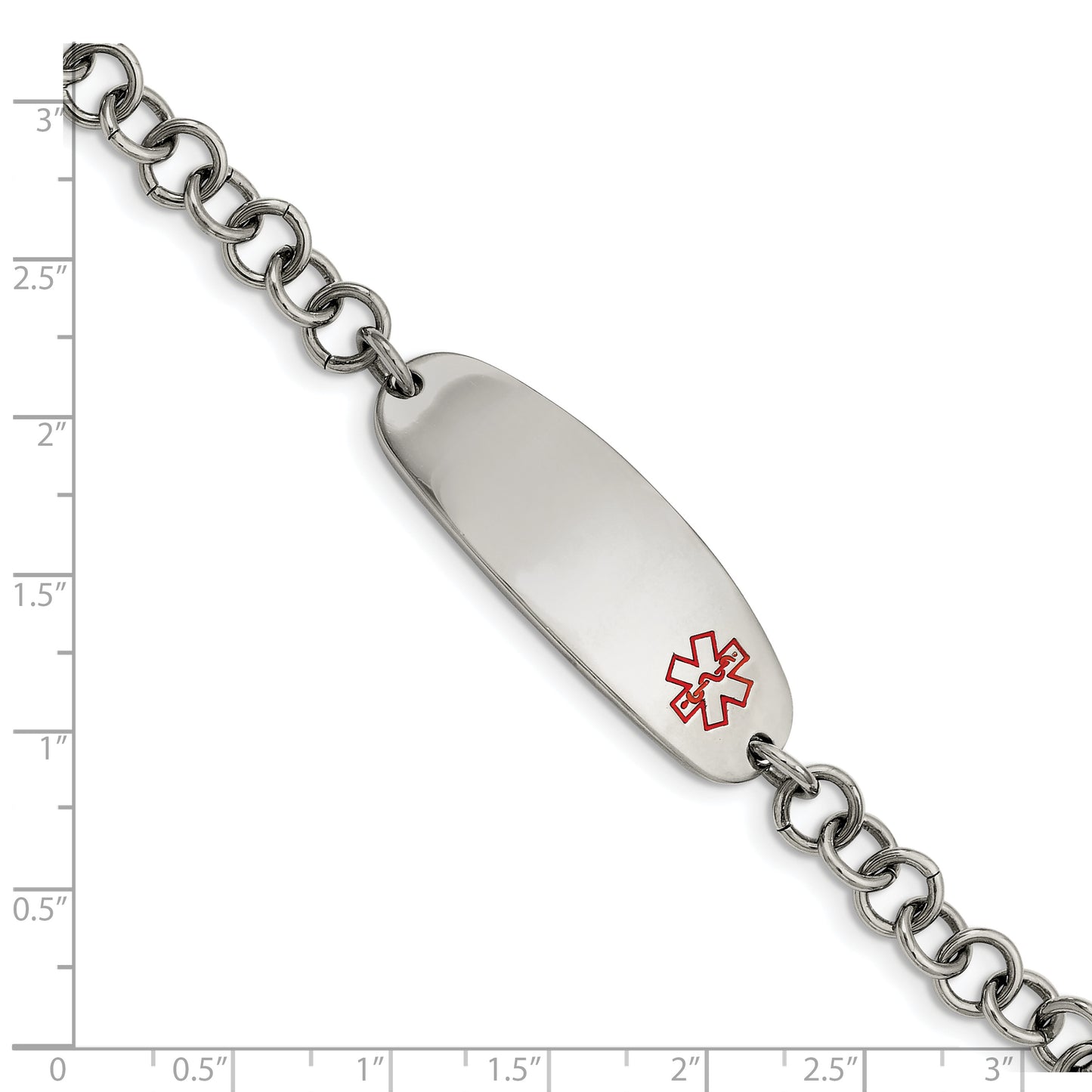 Chisel Brand Jewelry, Stainless Steel Medical Jewelry 7.25in Bracelet