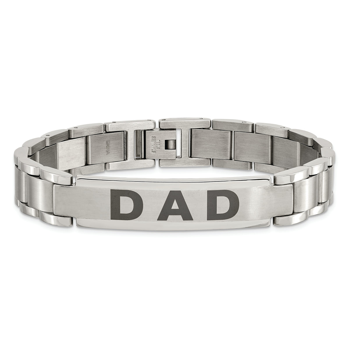 Chisel Brand Jewelry, Stainless Steel Brushed & Polished Dad Men's Bracelet
