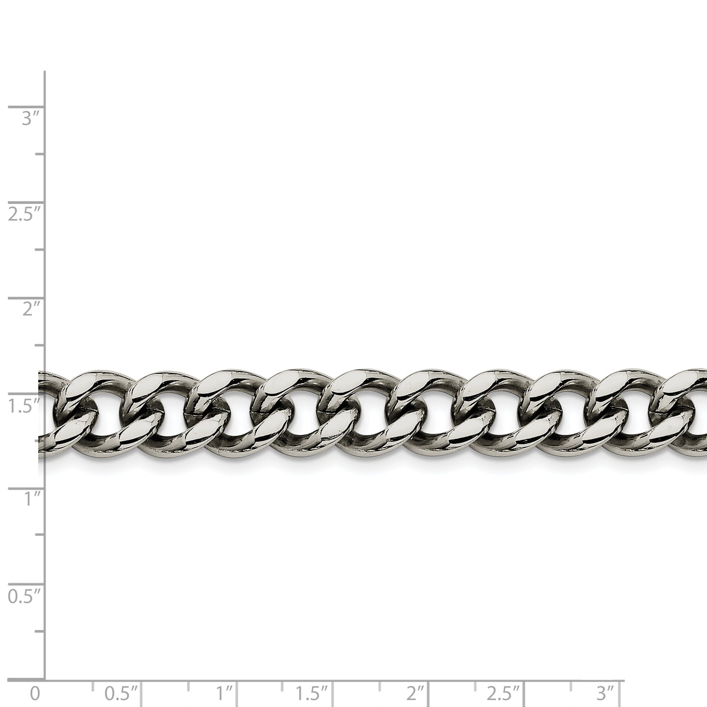 Chisel Brand Jewelry, Stainless Steel 11.50mm 8.5in Curb Chain