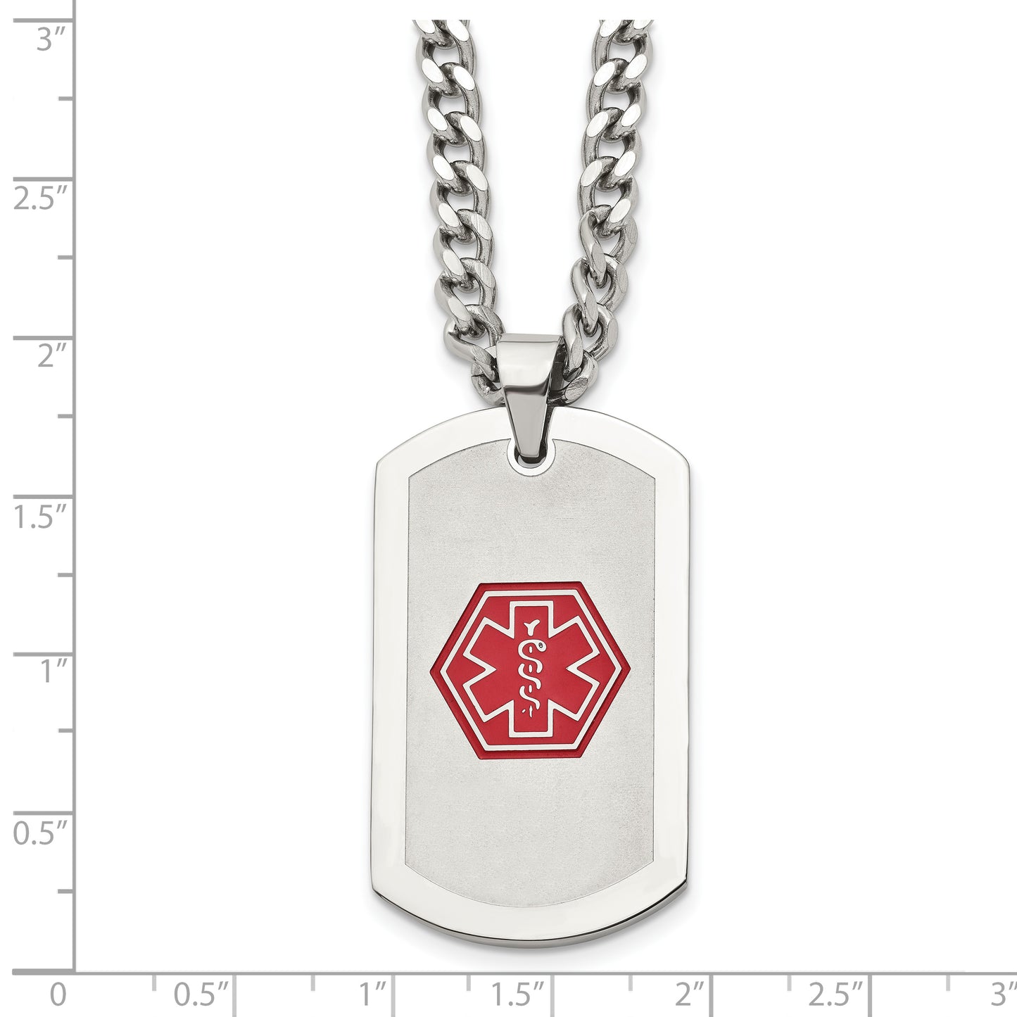 Chisel Brand Jewelry, Stainless Steel Dog Tag Medical Necklace