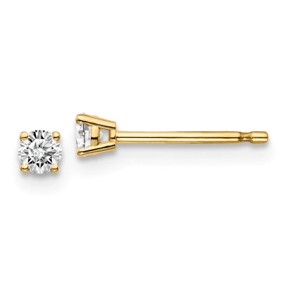 Million Charms 14y .15ct. I1 J-K Diamond Stud Push-on Post Earrings, 2.7mm x 2.7mm