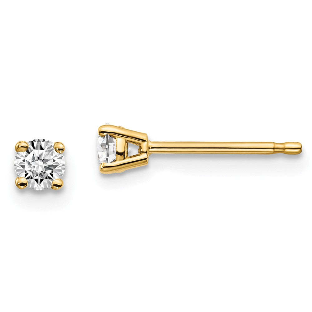 Million Charms 14y .25ct. I1 J-K Diamond Stud Push-on Post Earrings, 3.2mm x 3.2mm