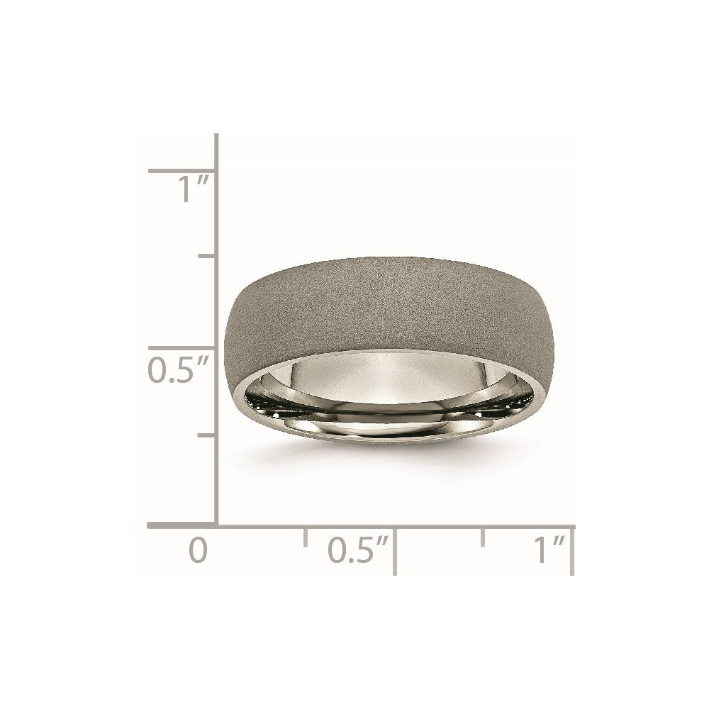 Unisex Fashion Jewelry, Chisel Brand Titanium Stone Finish 7mm Ring Band