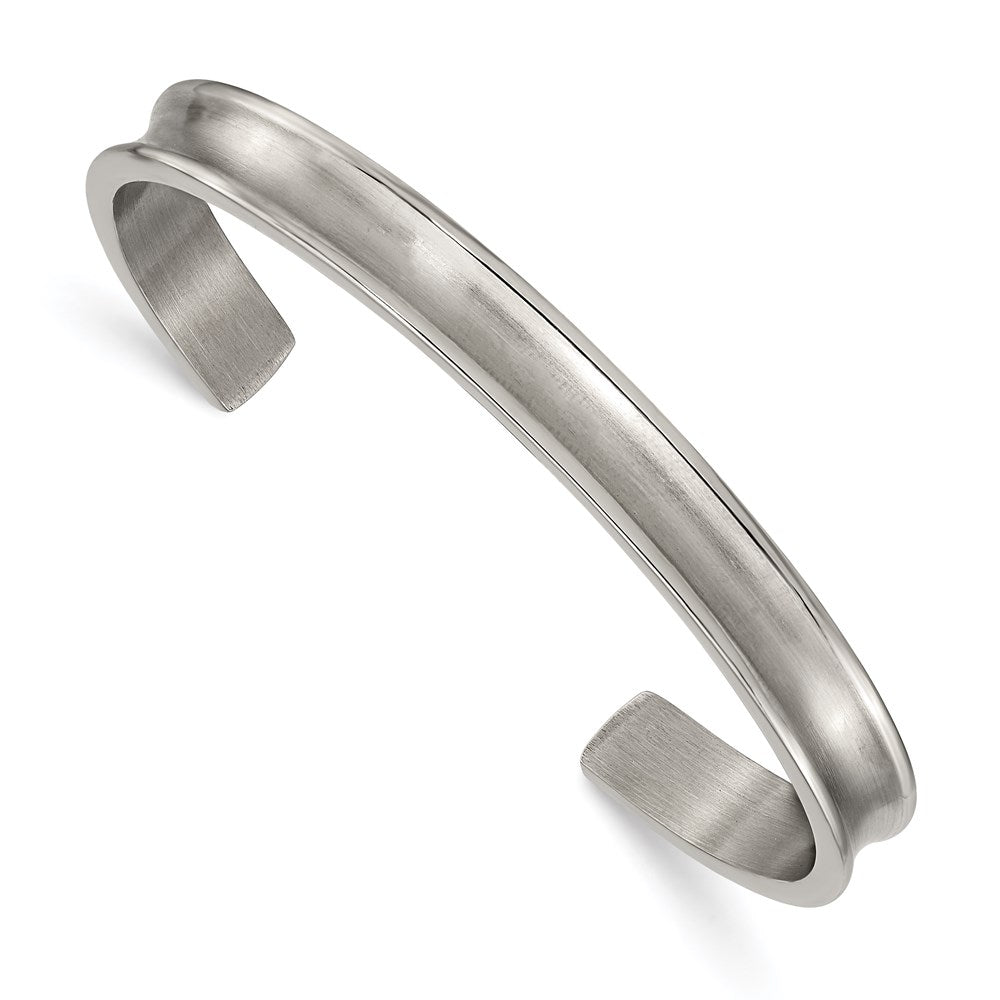 Chisel Brand Jewelry, Titanium Brushed with Polished Edge 6.5mm Cuff Bangle