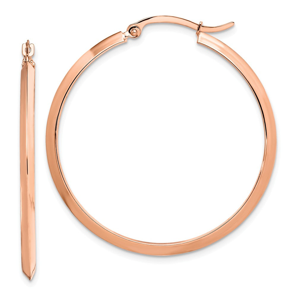 Million Charms 14K Rose Gold Polished Hoop Earrings, 39.25mm x 37.75mm