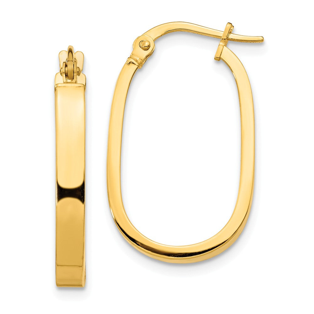 Million Charms 14k Yellow Gold 3x2mm Oval Hoop Earrings, 23.81mm x 15.03mm