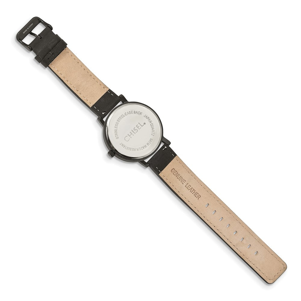 Fashion Watches, Chisel Matte Black IP-plated Red Dial Watch