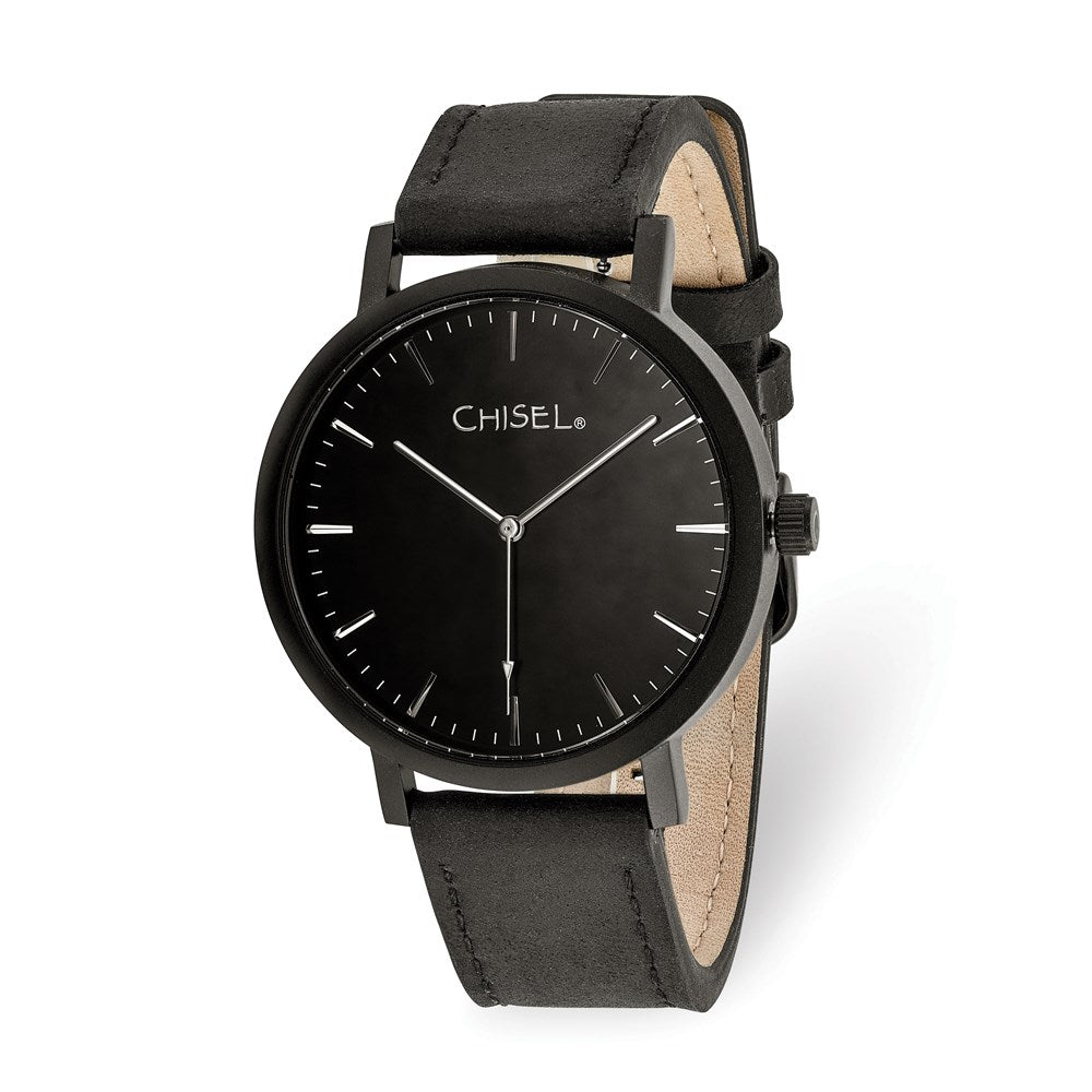 Fashion Watches, Chisel Matte Black IP-plated Black Dial Watch
