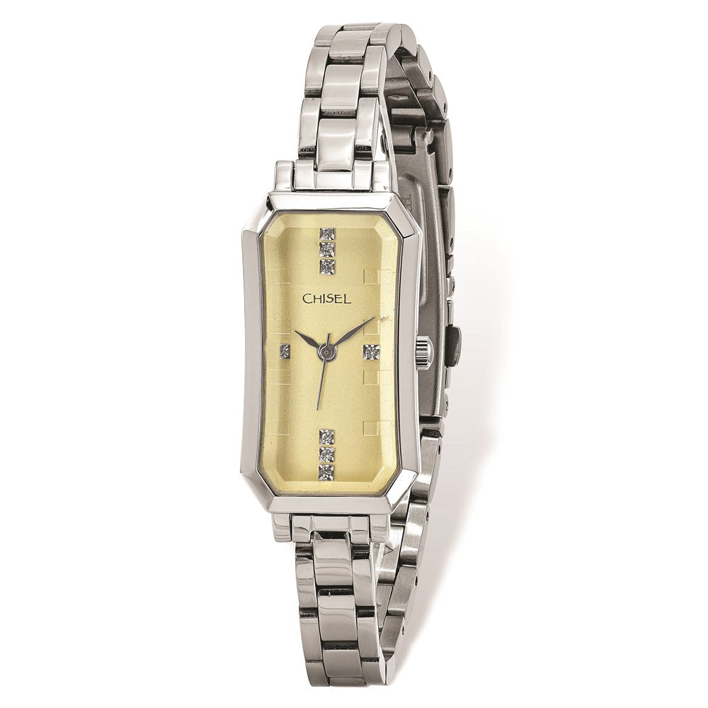 Fashion Watches, Ladies' Chisel Stainless Steel Champagne Dial Watch
