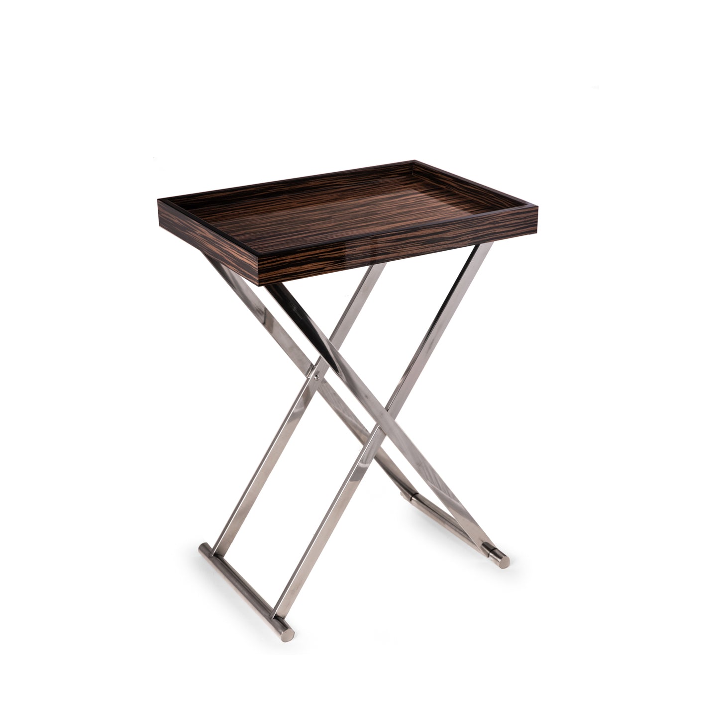 Occasion Gallery Black/Brown Color High lacquered ebony wood tray table 19.75 L x 14.25 W x 1.75 H in.