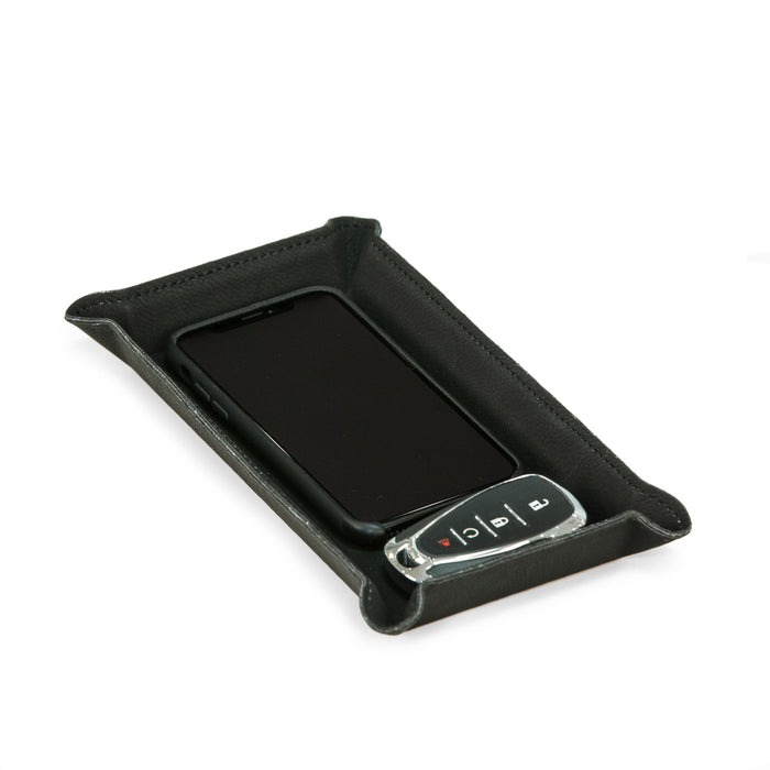 Occasion Gallery Black Color Black Leatherette Rectangular Valet 8.25 L x 4.25 W x 1.25 H in.