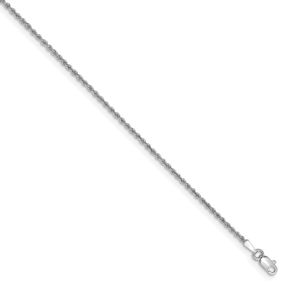 Million Charms 14k White Gold 1.5mm Regular Rope Chain, Chain Length: 7 inches