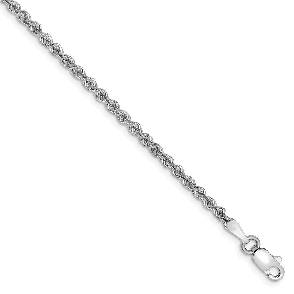 Million Charms 14k White Gold 2.25mm Regular Rope Chain, Chain Length: 8 inches