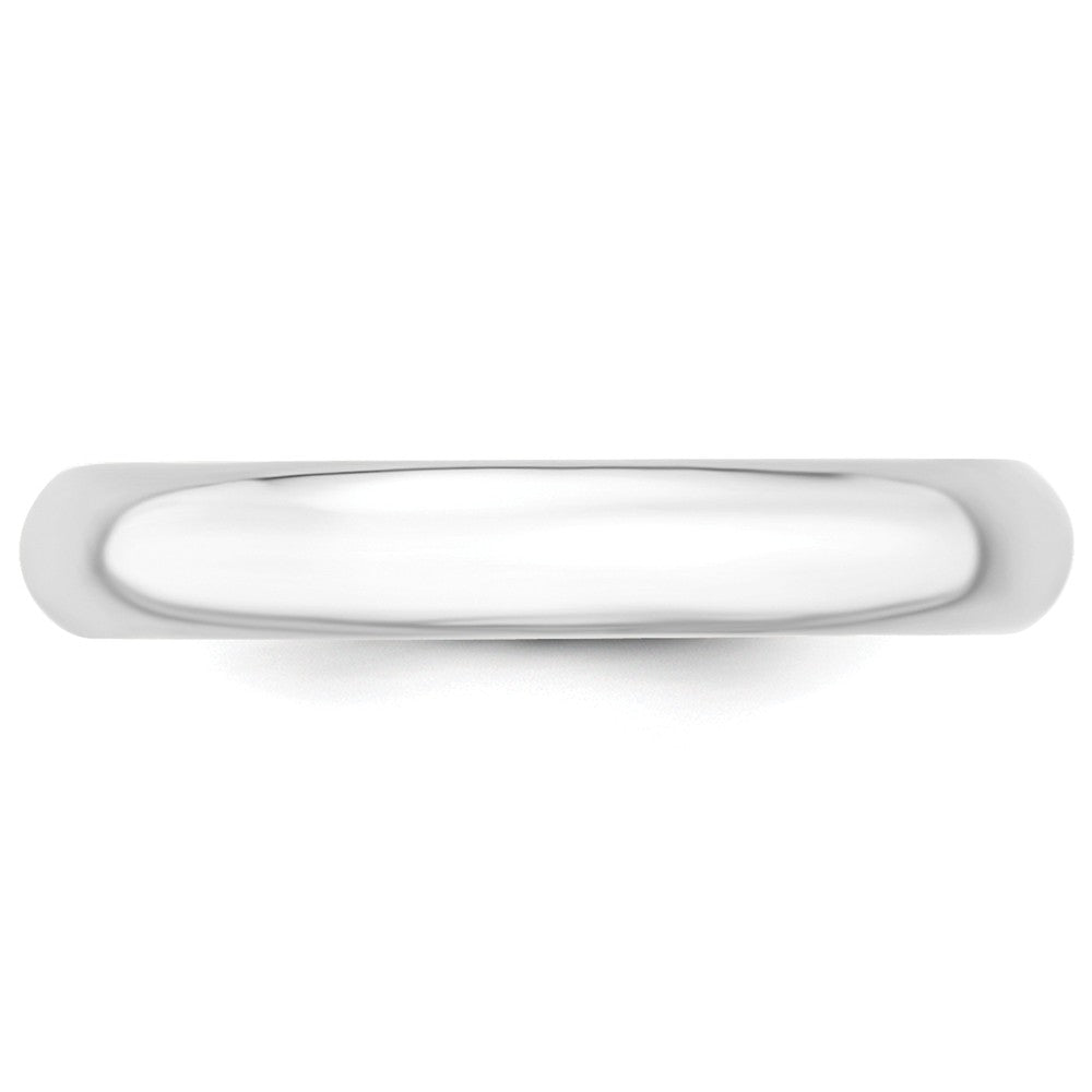 Anillo de boda de oro blanco de 10 quilates, 4 mm, ajuste cómodo estándar, talla 7