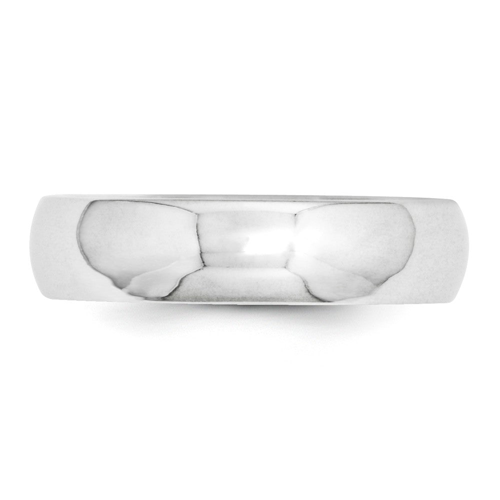Argolla de matrimonio de oro blanco de 10k, 5mm, ajuste cómodo estándar, talla 11