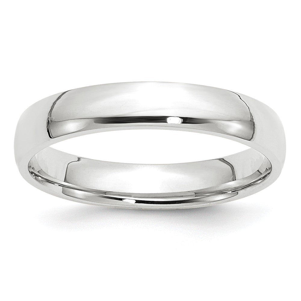 Argolla de matrimonio de oro blanco de 10 quilates, 4 mm, ajuste cómodo (LTW), talla 12.5