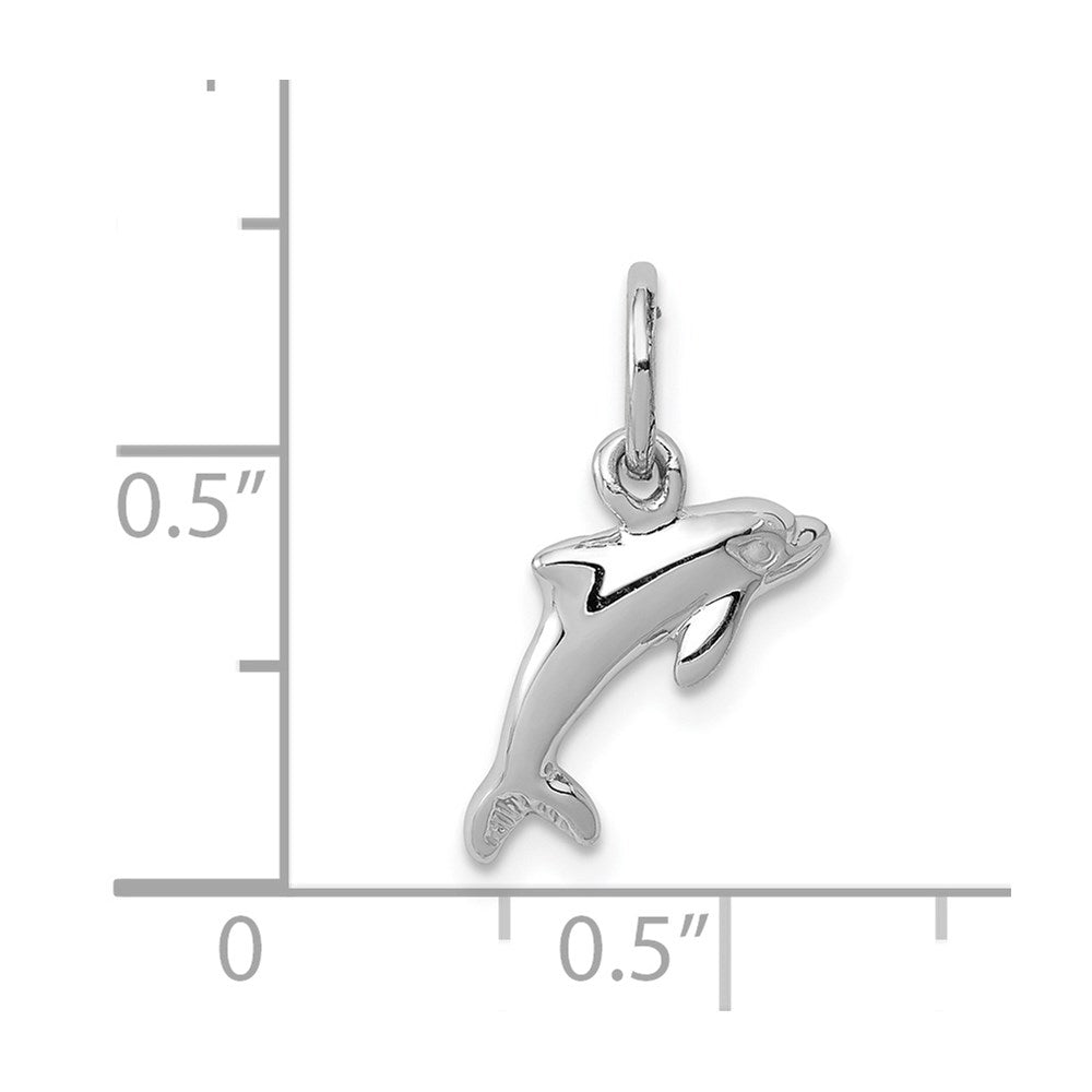 Million Charms 14K White Gold Themed Dolphin Charm