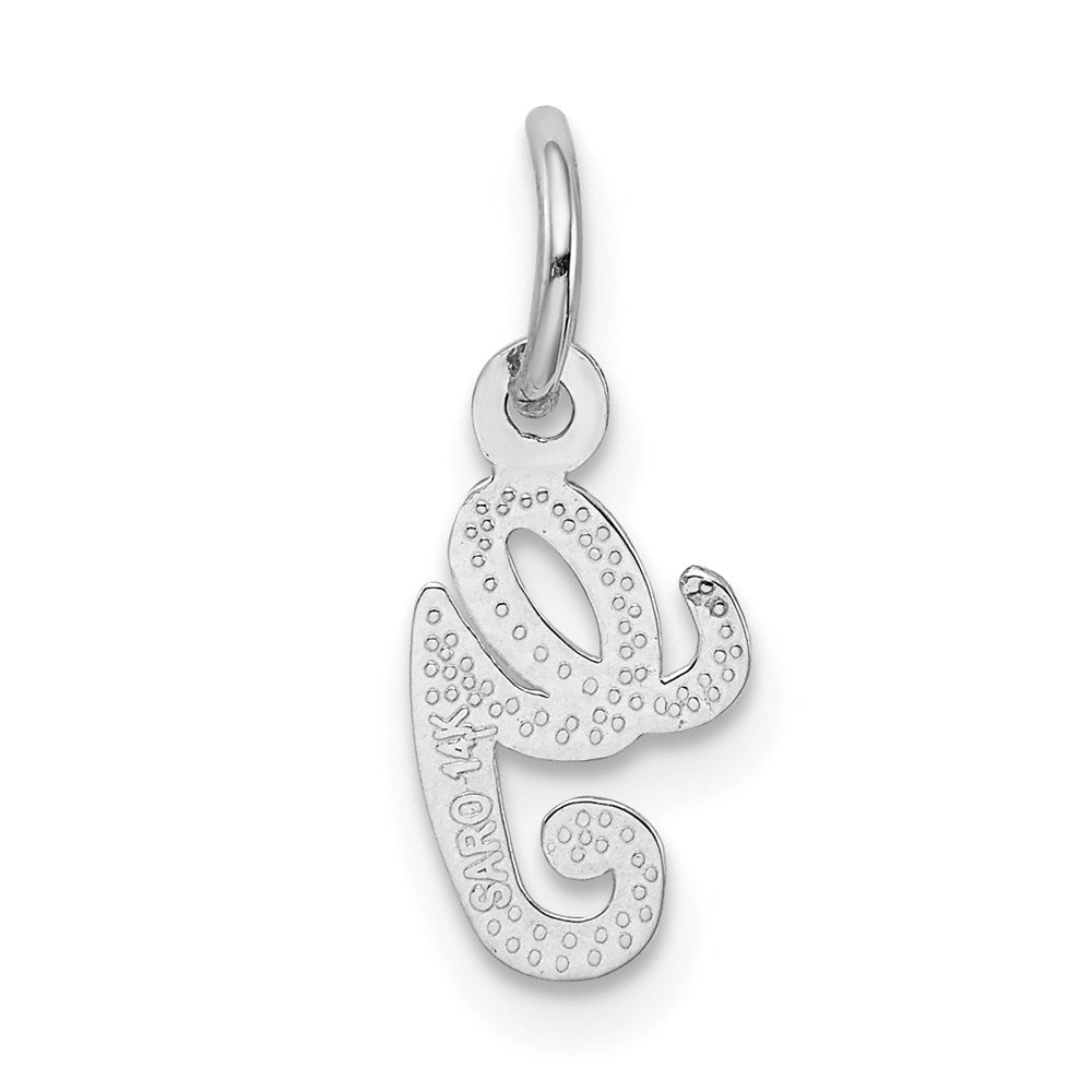 Million Charms 14K White Gold Themed Casted Alphabet Letter Initial G Charm