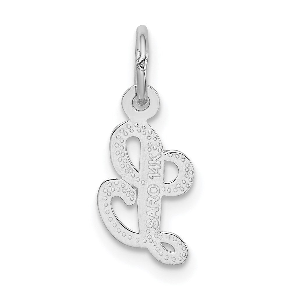 Million Charms 14K White Gold Themed Casted Alphabet Letter Initial L Charm
